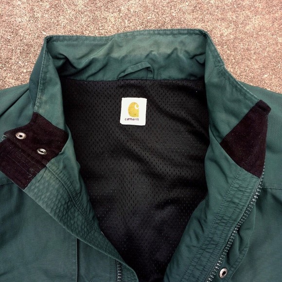 Vintage Carhartt Green Distressed Faded Chore Work Jacket Coat - Mens 3XL XXXL - Picture 3 of 8